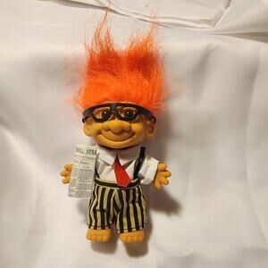 Russ Troll "Stock Broker" Doll, 5in ORANGE  hair